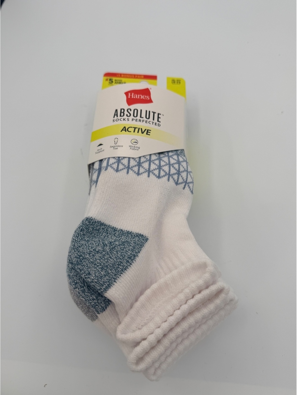 Hanes Absolute Active Boys' Ankle Socks - 5 Pairs, Size L/G 3-9